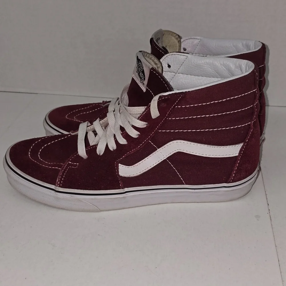 Vans SK8-Hi Sneakers Color Burgundy Canvas Suede Mens Size 9 Womens Size 10.5 - Picture 3 of 15